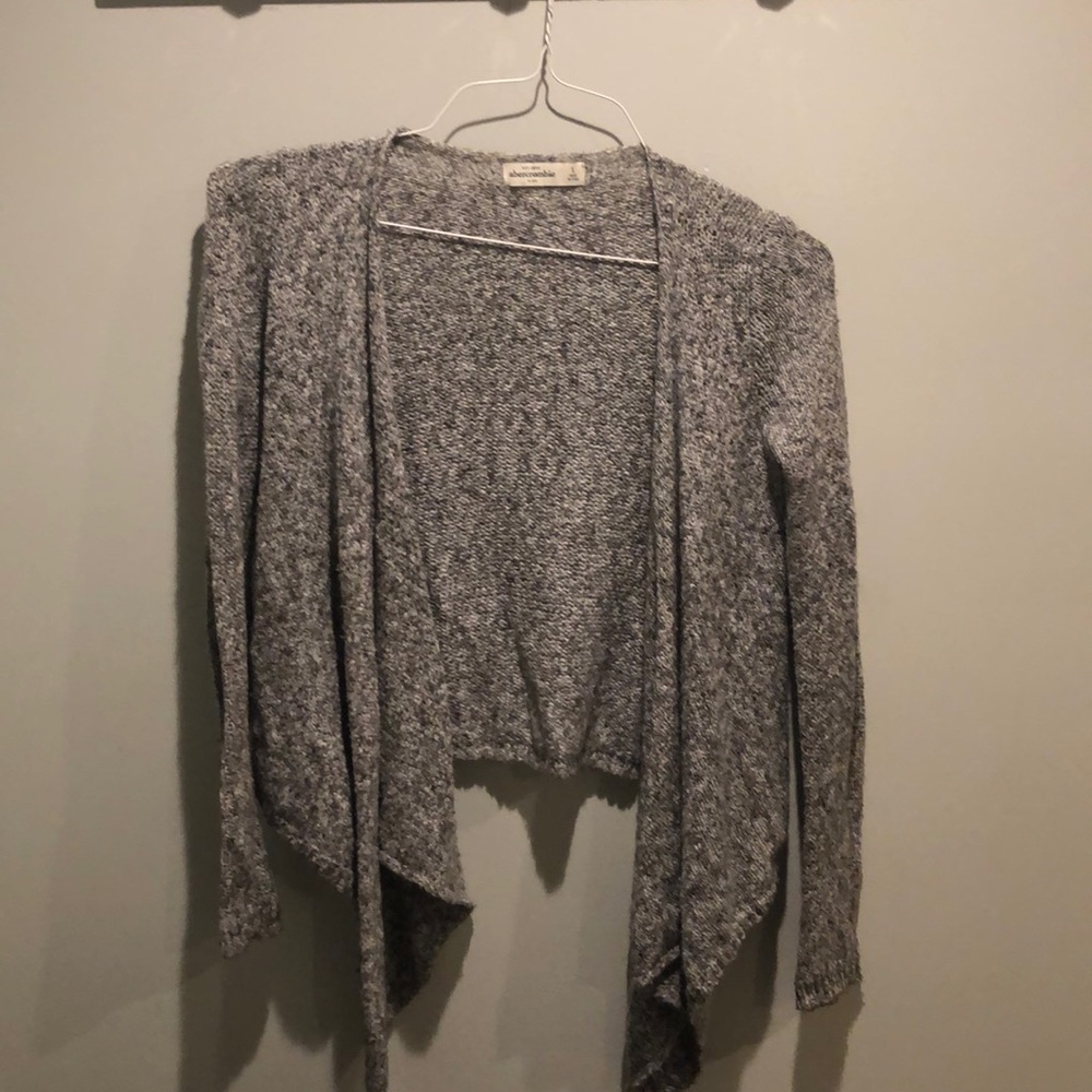abercrombie kids gray waterfall cardigan